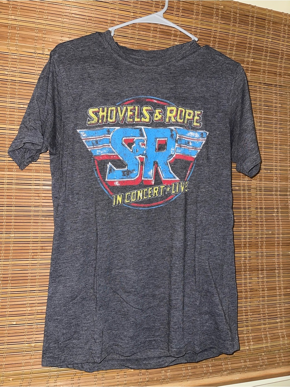 Gildan Heather Gray Shovels & Rope Kids Graphic Tee with Blue and Red Logo